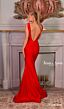 Jessica Angel 2641 Plunging Back High Slit V-Neck Dress