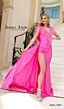 Jessica Angel 2432 Feather Neckline Side Tail Dress