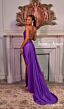 Jessica Angel 2516 Tail Train High Slit Lace-Up Dress