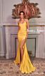 Jessica Angel 2516 Tail Train High Slit Lace-Up Dress
