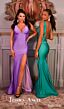 Jessica Angel 2641 Plunging Back High Slit V-Neck Dress