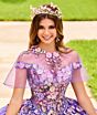 Princesa by Ariana Vara PR30155 Floral Illusion Corset Quince Dress