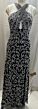 Lara 9922 Cross Halter Neck Beaded Black Silver Dress
