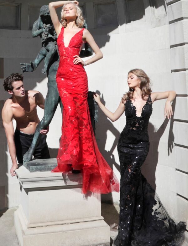 Jovani 60283 Floral Sequin Dress
