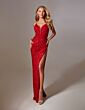 Aerie Couture 218 Side Slit Plunging Neck Dress