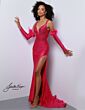 Johnathan Kayne 2720 Plunging Neckline Gauntlet Glove Dress
