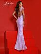 Johnathan Kayne 2807 Plunging Neck Ruffle Sleeve Dress