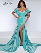 Johnathan Kayne 2913 Panel Train Off The Shoulder Dress