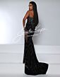 Johnathan Kayne 2944 Plunging Neckline Beaded Velvet Dress
