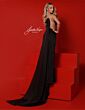 Johnathan Kayne 3017 Cape Train One Shoulder Dress