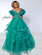 Johnathan Kayne 3036 Detachable Sleeves Flounce Skirt Dress