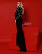Johnathan Kayne 3040 Plunging Neckline Long Sleeve Dress