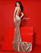 Johnathan Kayne 3088 Keyhole Neckline High Slit Dress