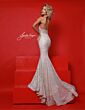 Johnathan Kayne 3090 Embellished Waist Backless Glitter Dress