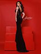 Johnathan Kayne 3100 Cold Shoulder Plunging Neck Dress