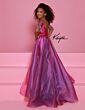 Johnathan Kayne C372 Fringe Sleeves Two Tone Dress