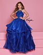 Johnathan Kayne C375 Lace Bodice Flounce Skirt Dress