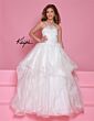 Johnathan Kayne C375 Lace Bodice Flounce Skirt Dress