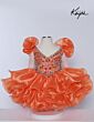 Sugar Kayne C232 Beaded V-Neck Ruffle Skirt Dress