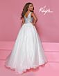 Johnathan Kayne C392 V-Neck Beaded Bodice Dress