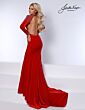 Joshua McKinley 2727 Plunging Queen Anne Neckline Long-Sleeve Dress