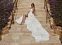 Mori Lee 4126 Mischa Button Back High Slit Wedding Gown
