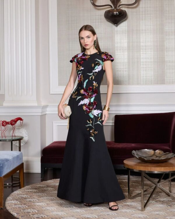 Mac Duggal 13211 Cap Sleeve Jewel Neck Dress