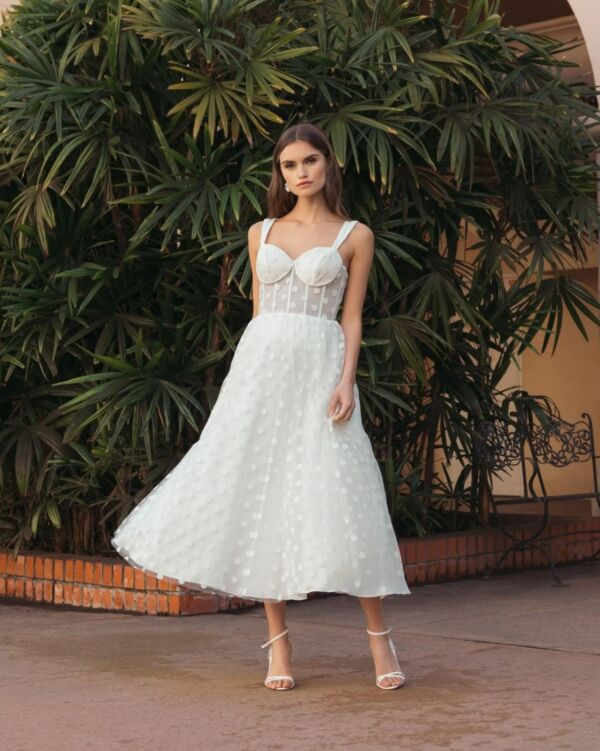 Mac Duggal 27539 Sweetheart Neck Polka Dot Mother Of The Bride Dress