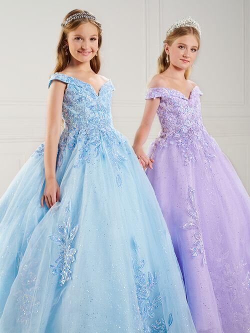 Tiffany Princess 13744 Floral Off The Shoulder Mini Pageant Dress