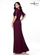 Abby Paris 96066 Flutter Sleeves Burgundy Chiffon Dress