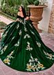 Rachel Allan RQ5005 Ruffle Skirt Plunging Neck Quince Dress