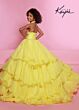 Johnathan Kayne C305 Cross Halter Neck Ruffle Skirt Dress