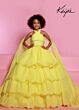 Johnathan Kayne C305 Cross Halter Neck Ruffle Skirt Dress