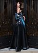 Jovani 45578 Black Floral Strapless A-line Dress