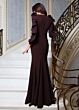 Jovani 51598 Ruffle Long Sleeves Crepe Dress