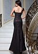 Jovani 53310 One Strap Metallic Jacquard Brown Dress