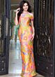 Jovani 55367 Off The Shoulder Multicolor Floral Jacquard Dress