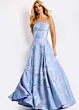 Jovani 44369 A-Line Godet Skirt Strapless Dress