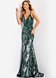 Jovani 42600 Plunging Neckline Bare Back Sequin Dress