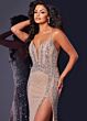 Jovani 43918 Cross Back Plunging Neck Embellished Dress