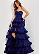 Jovani 47139 Pleated Corset Layered Skirt Dress