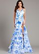 Jovani 48331 Layered Skirt Lace-Up Dress