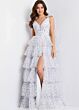 Jovani 49358 Layered Skirt Polka Dot Dress
