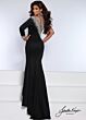 Joshua McKinley 2606 One-Shoulder Long Sleeve Embellished Dress