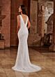 Marys Bridal M797 Fringe Shoulder Plunging Back Wedding Gown