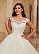 Marys Bridal MB6083 Hug Shoulder Neckline Sparkle Wedding Dress