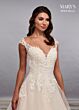 Marys Bridal MB2096 Strappy Back Cap Sleeve Wedding Dress