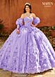 Marys Bridal MQ4038 Removable Sleeves Floral Mini Quince Gown