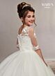 Marys Angel MB9048 Lace Bodice Three Quarter Sleeve Flower Girl Dress