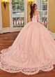 Rachel Allan RQ2167 Feather Sleeve Detachable Cape Quince Gown